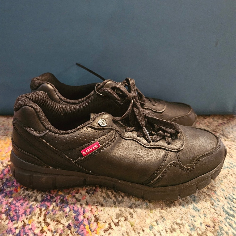 Levi's Kids Black Synthetic Leather Casual Sneakers Shoes Size US 5